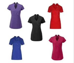 V Neck Beauty Hairdressing SPA Nail Salon Therapist Massage Tunic Uniform V4B - Picture 1 of 6