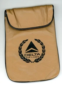 Delta Air Lines Amenity Kit Borsa Ecopelle Beige Logo Vintage Aviazione - Foto 1 di 4