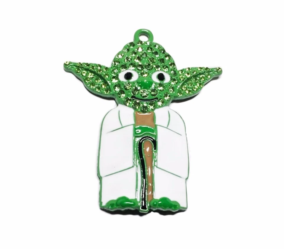 Dije de estrás de personaje de Yoda de Star Wars con cadena de 18" Foto 1 de 1