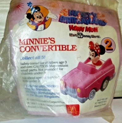 MINNIE'S CONVERTIBLE Mickey's Birthdayland McDonald's De Colección Happy Meal 1988 NUEVO Foto 1 de 4