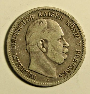 1876 C Germany (Prussia) 2 Marks - William I Silver KM#506 - Image 1 of 2