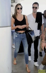 MOTHER Jeans Sz 30 Celebrity Stunner Ankle Fray Graffiti Girl Blue Skinny Jeans - Picture 1 of 8