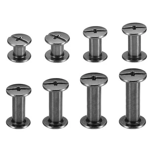 160 Sets Chicago Screws, M5 Nickel Plated Chicago Screw Phillips Binding, Black - Picture 1 of 7