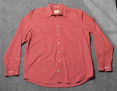 CAMISA DE VESTIR HOMBRE EDDIE BAUER TALLA XL ALTA A CUADROS ABOTONADA ROJA BLANCA EXTRA GRANDE Foto 1 de 4