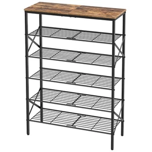6-Tier Shoe Rack Storage Organizer for Closet Free Standing with Metal Mesh - Picture 1 of 9