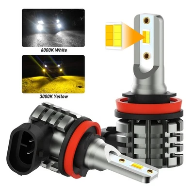 Switchback H11 H16 H8 LED Fog Driving Light Bulbs Super Bright White Amber Lamps - Image 1 of 4