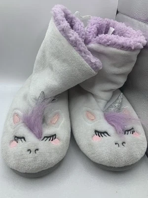 Justice Girl's White Cute Unicorn Slipper Boots Size M (6-7) - New ZL - Image 1 of 4