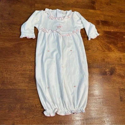 Kissy Kissy White and Pink floral  Nightgown size newborn - Image 1 of 4