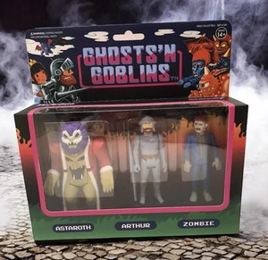 Ghosts ‘N Goblins Figure Set Astaroth Arthur Zombie ReAction Super 7 Capcom NEW - Picture 1 of 11