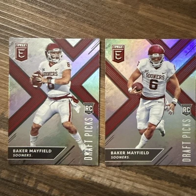 2018 Panini Elite Draft Picks Baker Mayfield Both Variations #139 Rookie RC Lot - Image 1 of 2