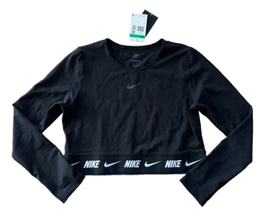 Nike Crop Top Maniche Lunghe, Nero, Taglia XL - Foto 1 di 3
