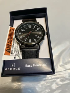 GEORGE HERREN UHR: SCHWARZES LEICHT ABLESBARES ZIFFERBLATT - Bild 1 von 2