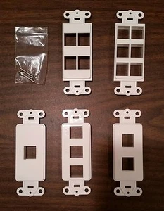 MCM KEYSTONE 2 3 4 1 6 PORT WHITE DECORA INSERT ADAPTIPLATE DECORATOR WALLPLATE - Picture 1 of 2