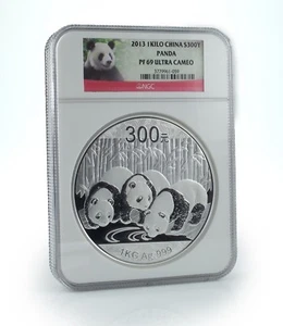 2013 China 1 Kilo Panda Proof S300Y Graded by NGC as PF69 Ultra Cameo Box & CoA - Picture 1 of 6