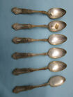 6pc 1835 R Wallace A1 Cardinal Silverplate Dinner Spoons 117-8E
