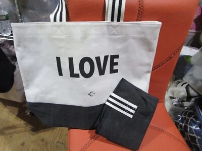 Pottery Barn Kids Emily & Meritt Diaper Tote white black I Love C New small mark - Image 1 of 4