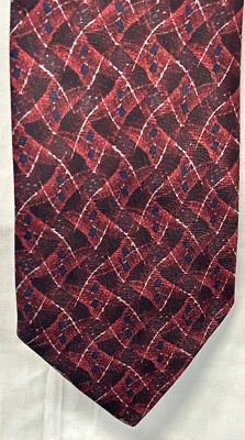 Gravata vintage Avanti Itália 100% seda vermelha preta abstrata - Imagem 1 de 4