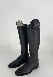 DeNiro Salentino Black Regal Black Riding Boots - 42 SM XS - UK 8 - Picture 1 of 5