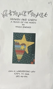 Heaven & Earth Quilt Block of the Month 9 of 13 Pattern By Paula Barnes - Picture 1 of 2