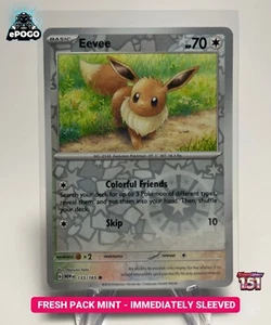 Eevee 133/165 Pokémon Holo Inverso JCC: 151 Tarjetas Pokémon COMO NUEVO ENVIADO HOY - Imagen 1 de 2