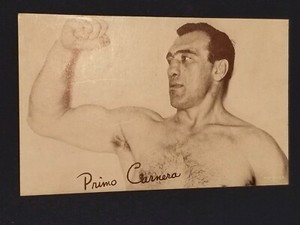 Vintage 1950's Primo Carnera Wrestler Exhibits Card  NICE