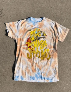 The magic school bus T-shirt sz small cotton tye dye yellow blue - Picture 1 of 10