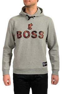 Hugo Boss Men's "WBounce2_2" Gray Logo Hooded Sweatshirt Hoodie US M IT 50 - Picture 1 of 5