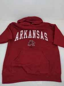 Vtg Arkansas Razorbacks Hogs Hoodie L Hooded Sweatshirt 1990s Retro Logo Large - Picture 1 of 10