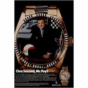 Rolex: One Second Mr Foyt Vintage Print Ad von 1974 - Bild 1 von 1