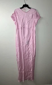 Anna October© X J.Crew Short Sleeve Slip Dress in Luster Crepe Size 22 Pink Maxi - Picture 1 of 11