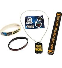 Disney Star Wars Accessory Set ~ Dog Tag Necklace ~ Rubber Bracelets ~ Stickers
