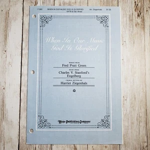 Sheet Music When In Our Music God Is Glorified Keyboard Voices SATB Brass 1989 - Picture 1 of 3