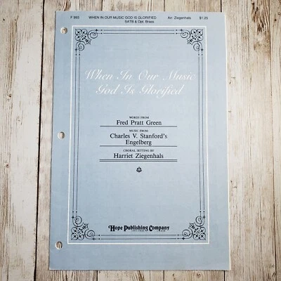 Sheet Music When In Our Music God Is Glorified Keyboard Voices SATB Brass 1989 - Image 1 of 3