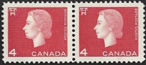 🍁Canada   #404 Pair   "QUEEN ELIZABETH II"   Brand New 1963  Cameo Issue - Picture 1 of 2
