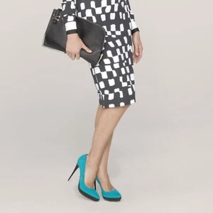 NIB $875 Tabitha Simmons turquoise suede heels. - Picture 1 of 8