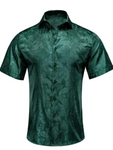 Dubulle Mens Short Sleeve Dress Shirts Solid Color Casual Button Down Shirts - Picture 1 of 7