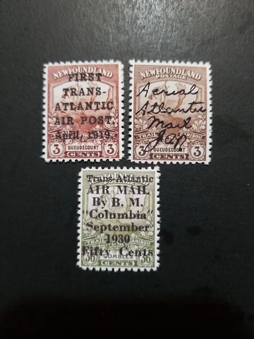 Canada Stamps Early Newfoundland Air Mail Air Post Replica Set of 3 Cover