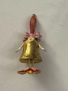 Patience Brewster Weihnachtsschmuck Krinkles Gold Glocke Gesicht Füße Glitzer MM12 - Bild 1 von 4