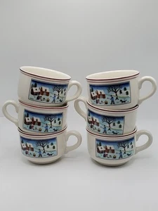Villeroy & Boch Naif Christmas Tea or Coffee Cups Lot Of 6 New Without Box - Picture 1 of 6