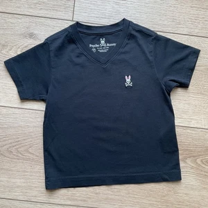 Psycho Bunny V-Neck T-Shirt Pima Cotton Graphic Logo Tee Kids Size 4 - Picture 1 of 4