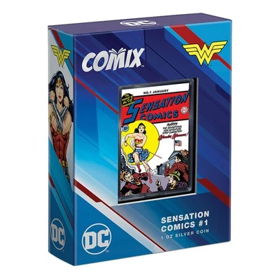 Moneda de plata 2024 Sensation Comics #1 COMIX 1 oz de Agoro acuñación de 5000 Foto 1 de 3