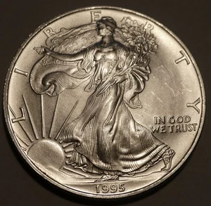 USA silver Eagle 1995 0.999 silver 1 ounce uncirculated bullion coin - Picture 1 of 2