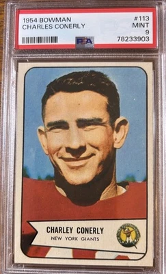 1954 Bowman Football #113 Charles Conerly PSA 9 Mint - Image 1 of 2