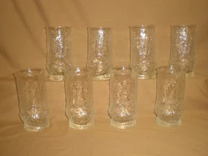 "RAINFLOWER" BEVERAGE GLASSES -ANCHOR HOCKING-VTG-SLIGHTLY IRIDESCENT LOOK-16 OZ - Picture 1 of 7