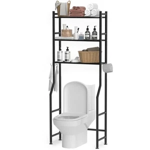 3-Tier Over The Toilet Storage Space Saver Metal Bathroom Shelves Freestanding - Picture 1 of 7