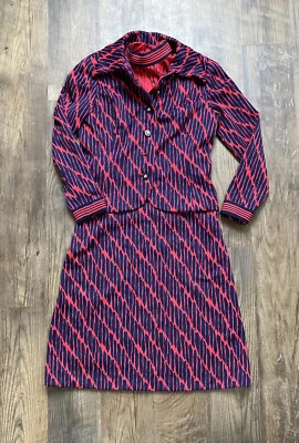 Leslie Fay Vintage Vestido Chaqueta Conjunto Mujer Talla X-Pequeño? Foto 1 de 4