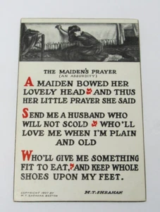 The Maiden's Prayer 1907 Poetry Postcard by M. T. Sheahan - Picture 1 of 2