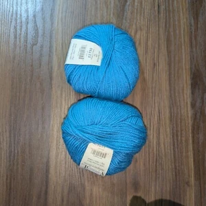 elsebeth lavold Favorite Wool Yarn Blue 2 Ball Dye Lot 02790 50g 109yds - Picture 1 of 6