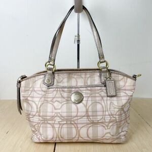 COACH Pink Beige Shoulder Bag M1276 F22181 w/ Strap DHL free shipping