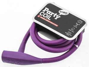Knog Party Coil 1300mm Coiled Cable Bike Lock Braided Steel Grape Purple NEW - Picture 1 of 5